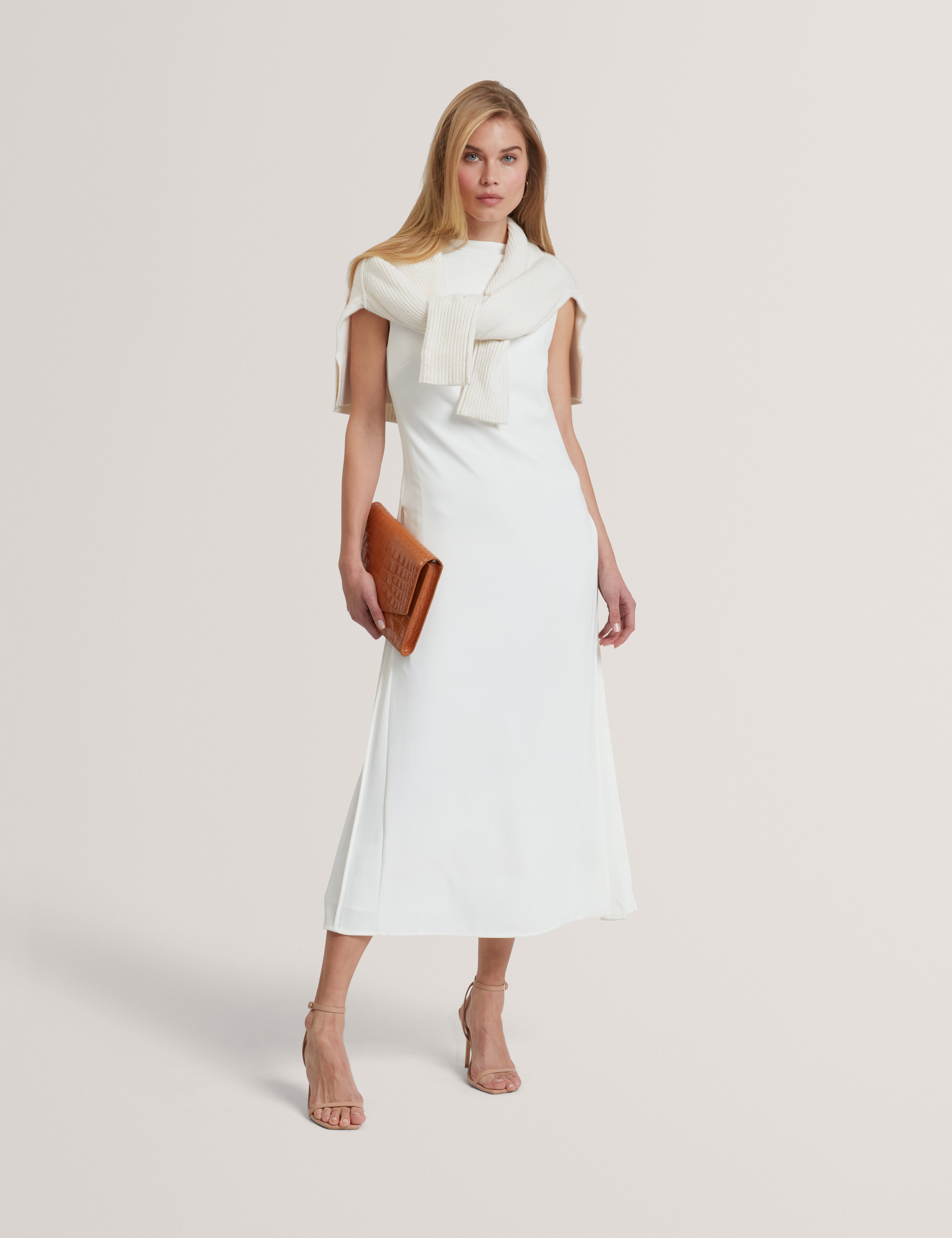DAHRCY: Sleeveless Midi Dress With Pleat Detail