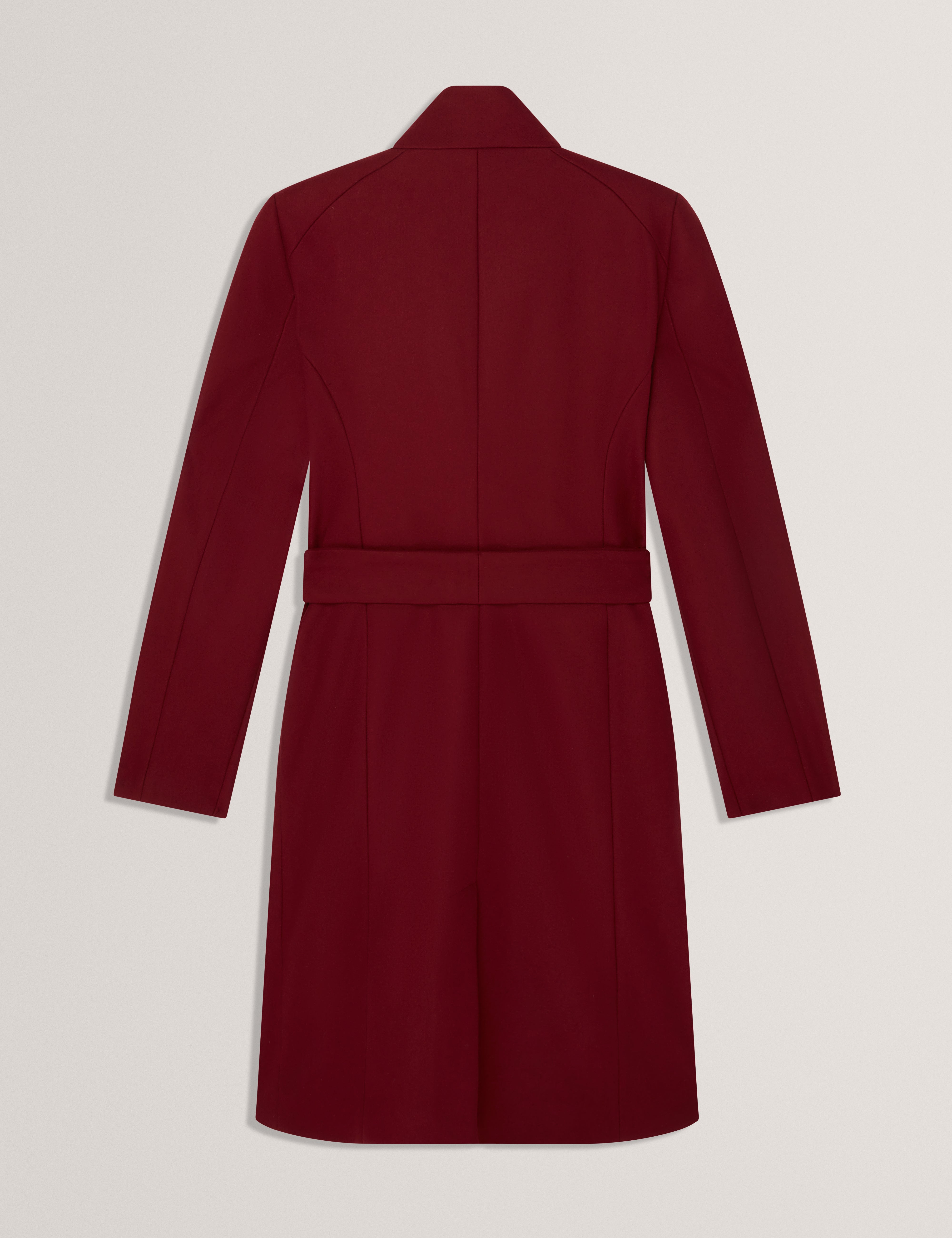 PPOPPYY: Mid Length Belted Wool Wrap Coat