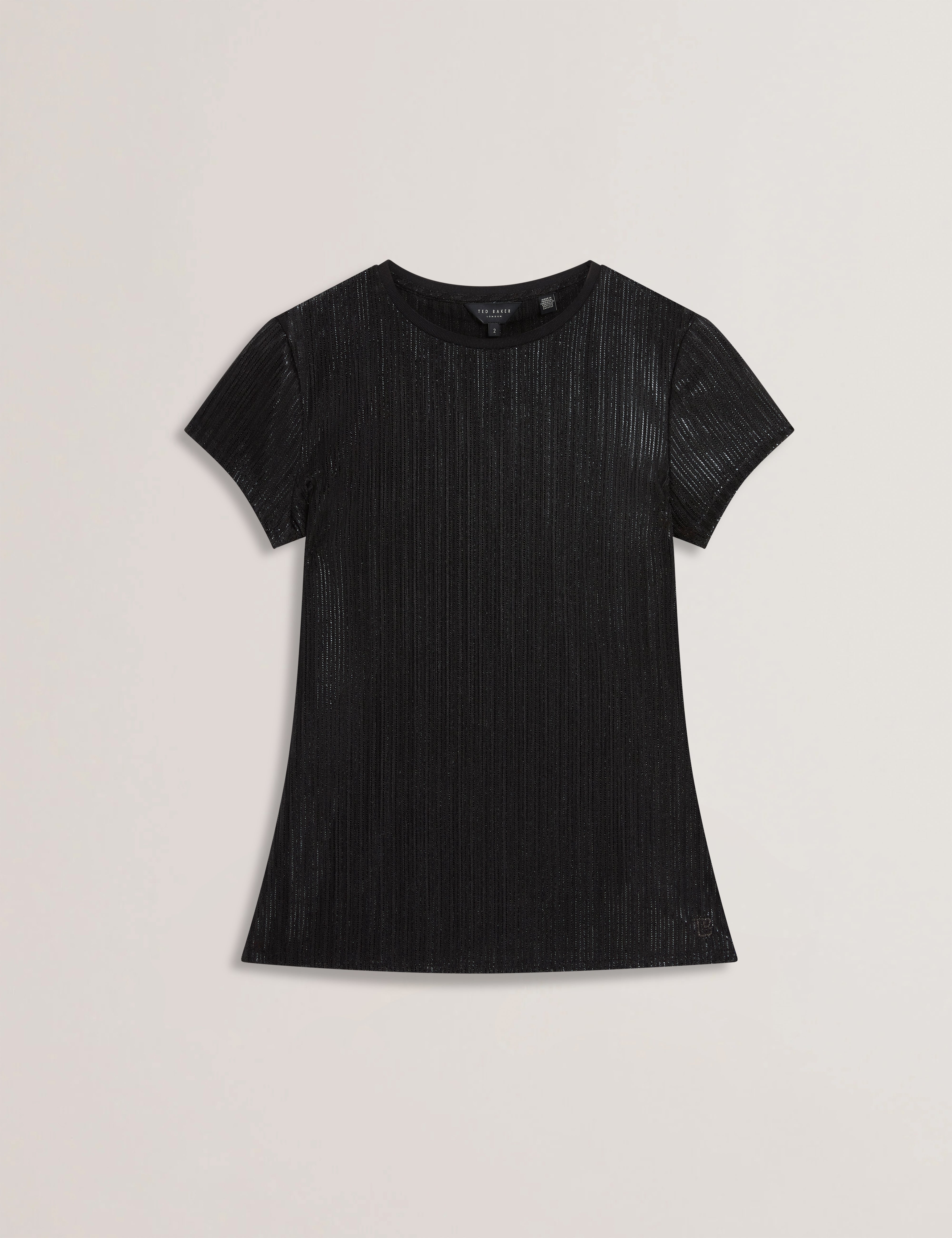 KATRINO: Metallic Short Sleeve Crew Neck Tee