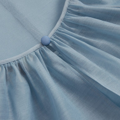 Women's EELANA-Organza Puff Sleeve Blouse