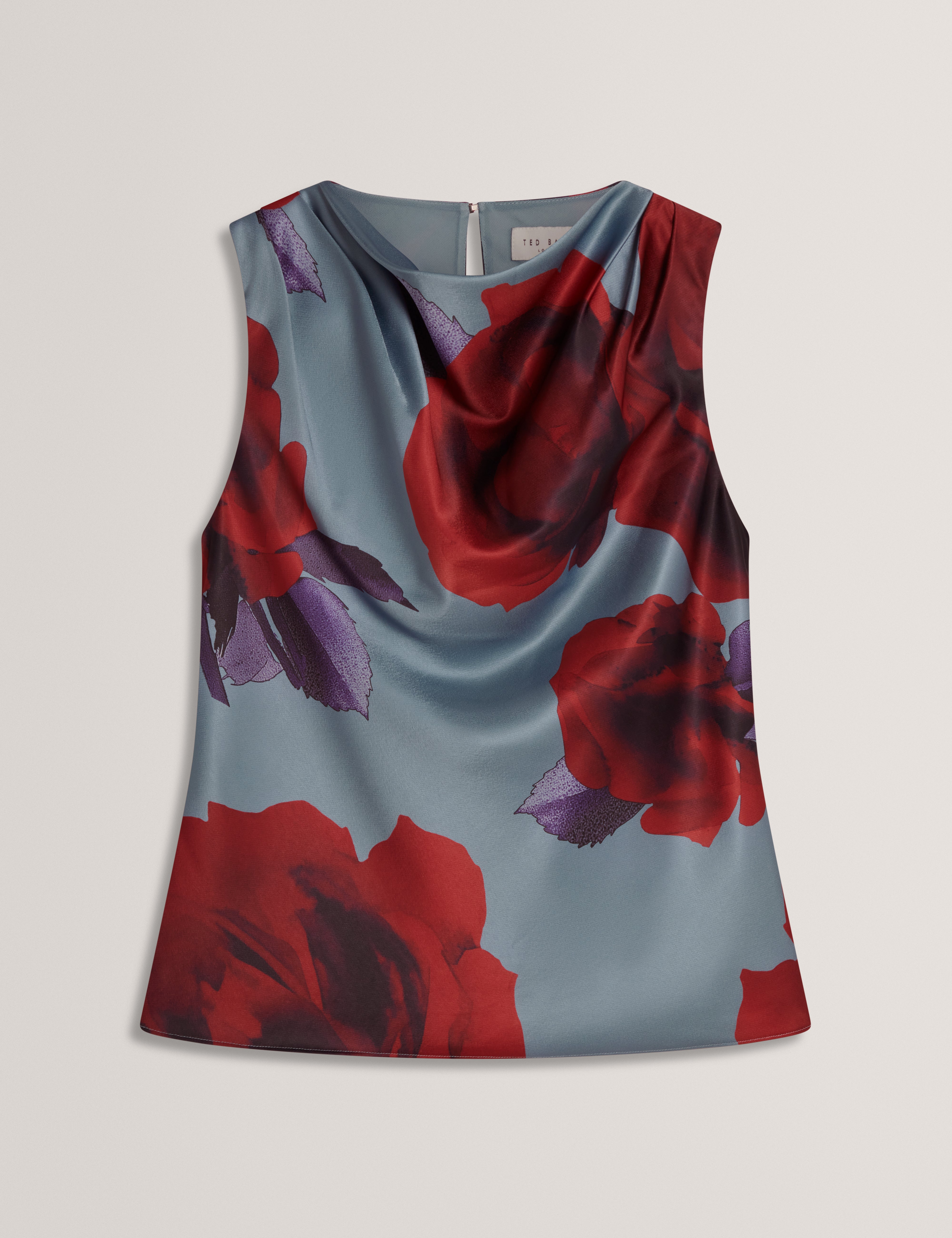 Women's HARPLYN-Print Sleeveless Drape Neck Top