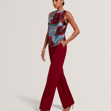 Women's HARPLYN-Print Sleeveless Drape Neck Top