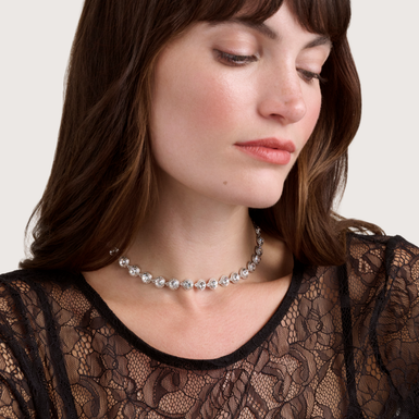 SOLANNA: Solitaire Sparkle Crystal Chain Necklace