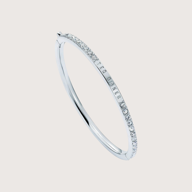 CLAUDIA: Narrow Crystal Hinged Bangle Bracelet