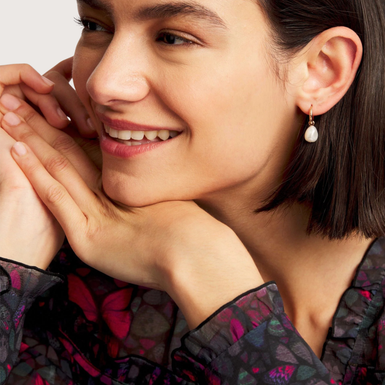 PERIAA: Pearl Huggie Earrings