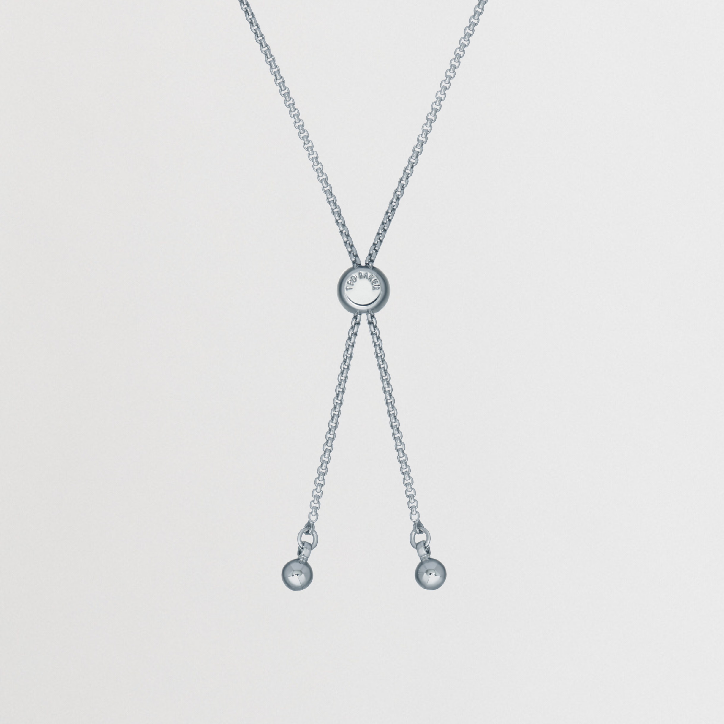 MELRAH: Silver Crystal Adjustable Tennis Bracelet