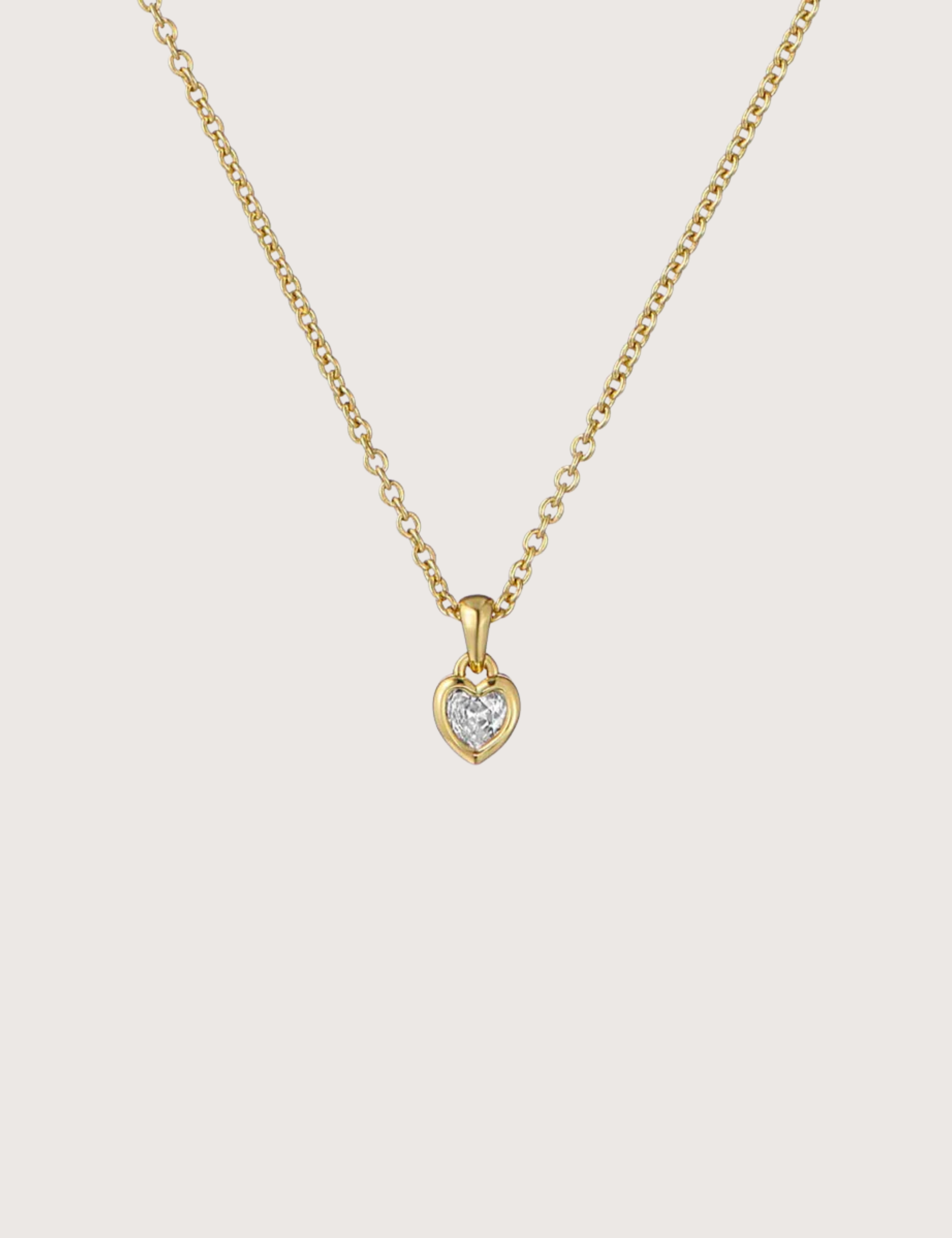 HARLOW: Mini Crystal Heart Pendant Necklace