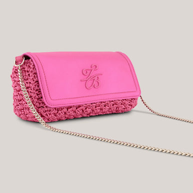 Women's EVAALIN-Embroidered Crochet Cross Body Brt-Pink