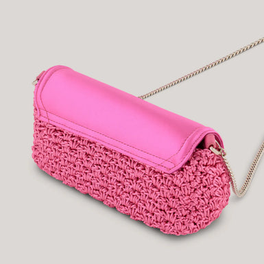 Women's EVAALIN-Embroidered Crochet Cross Body Brt-Pink