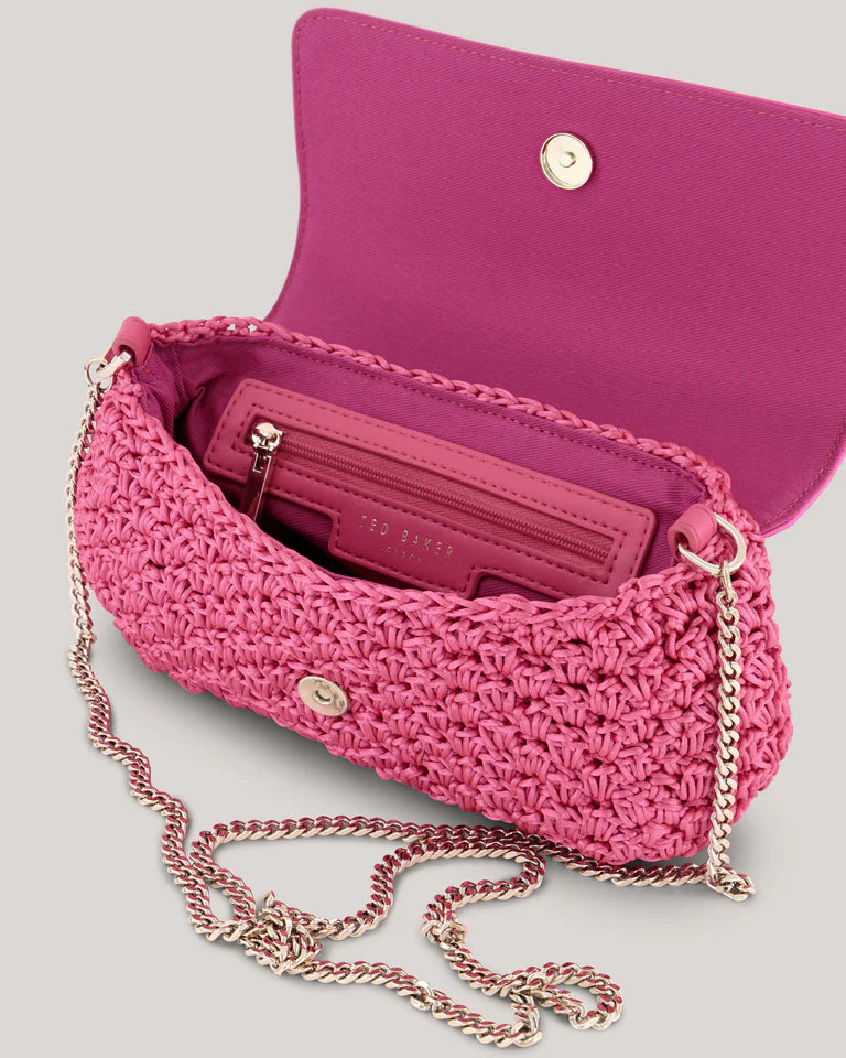 Women's EVAALIN-Embroidered Crochet Cross Body Brt-Pink