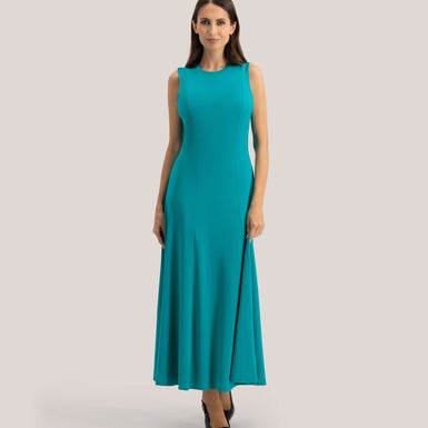 Women's MIELAA-Slinky Jersey Racer Midi Dress Brt-Green