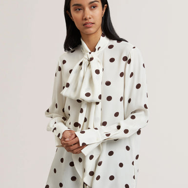 Women's ALIZAA-Scarf Detail Long Sleeve Blouse Ivory