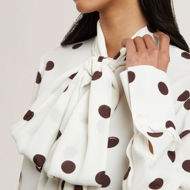 Women's ALIZAA-Scarf Detail Long Sleeve Blouse Ivory