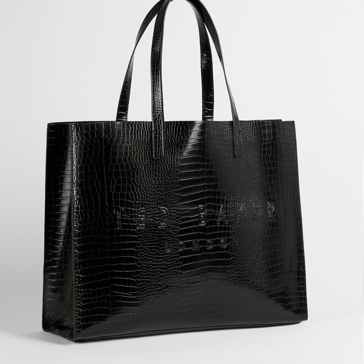 Women's Allicon-Croc Effect Extra Large Icon Bag Black – Poseidon