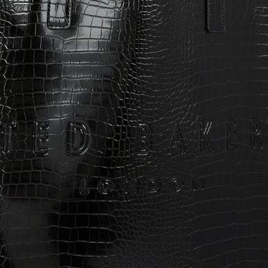 Women's Allicon-Croc Effect Extra Large Icon Bag Black