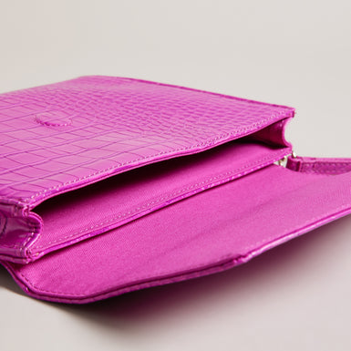 Women's Crocey-Croc Effect Envelope Pouch Brt-Pink