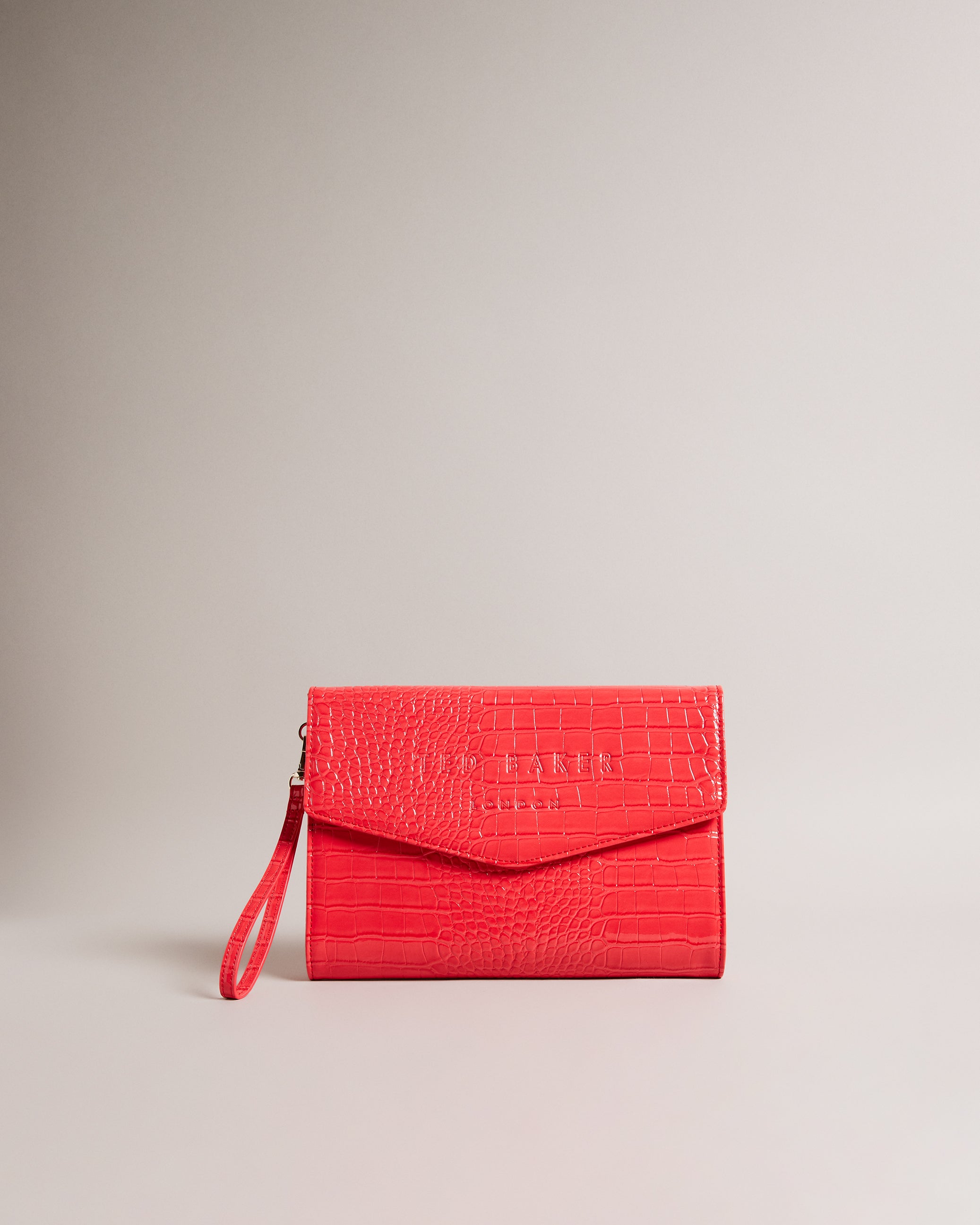 Women's Crocey-Croc Effect Envelope Pouch Coral