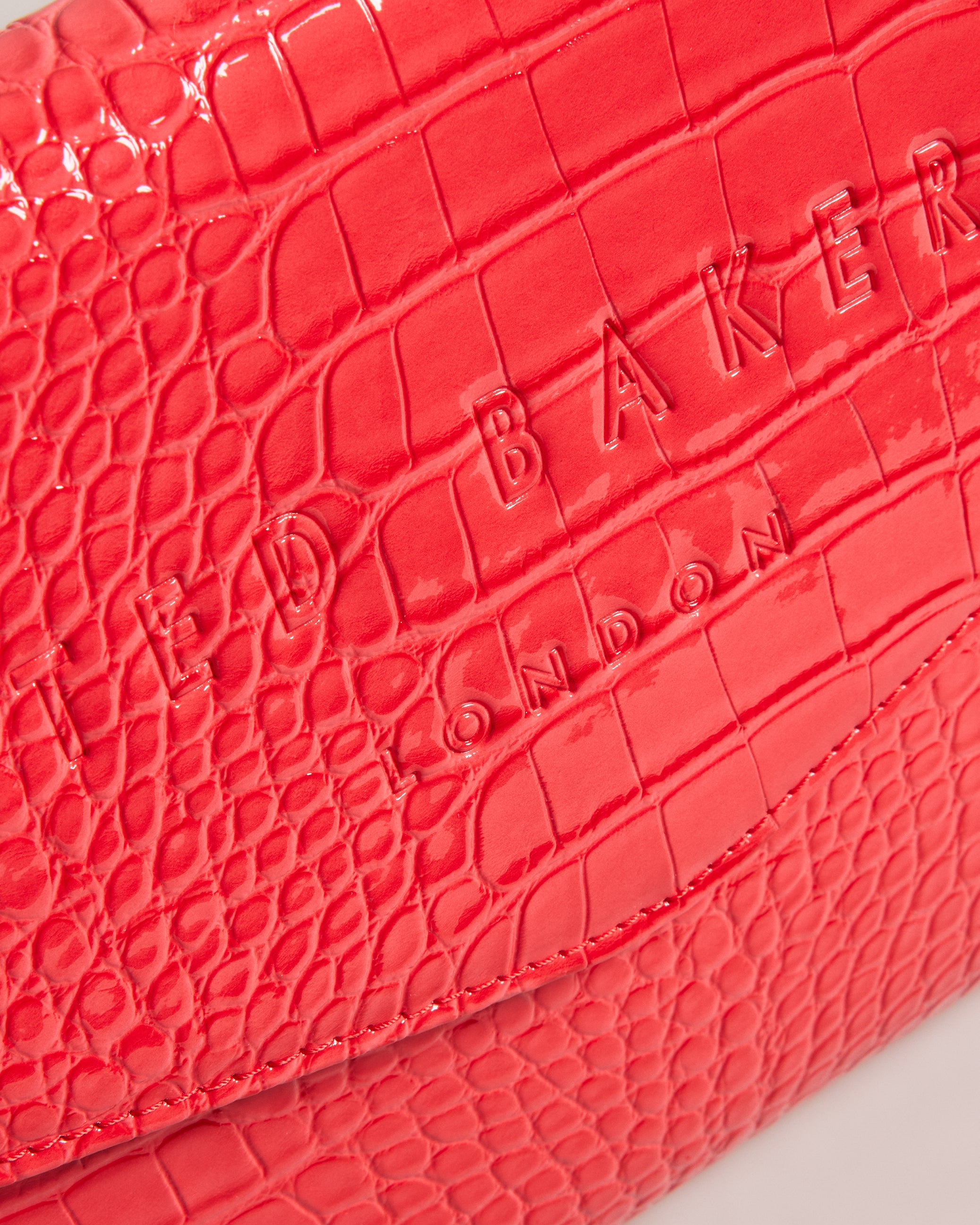 Women's Crocey-Croc Effect Envelope Pouch Coral