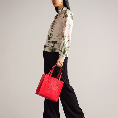 Women's Reptcon-Croc Effect Small Icon Bag Coral