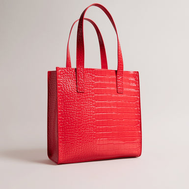 Women's Reptcon-Croc Effect Small Icon Bag Coral
