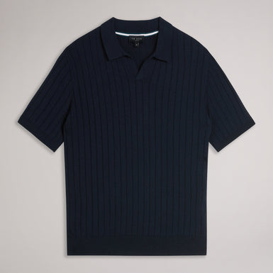 Men's Botany-Ss Regular Open Collar Polo Navy