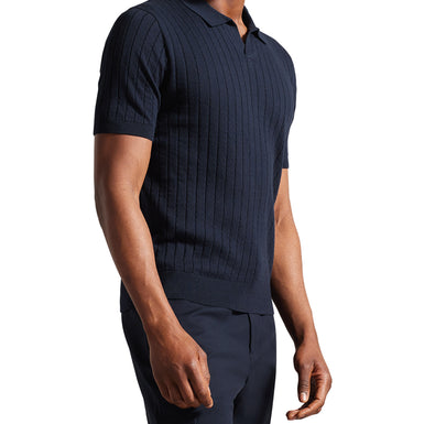 Men's Botany-Ss Regular Open Collar Polo Navy