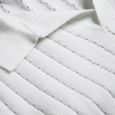 Men's Botany-Ss Regular Open Collar Polo White