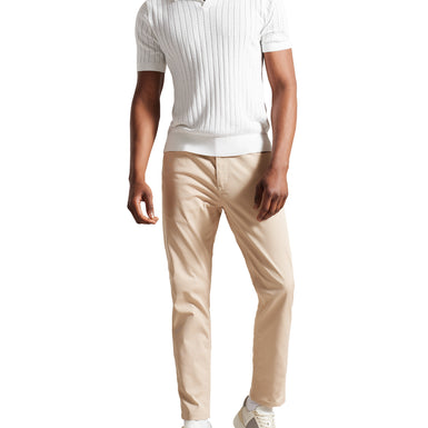 Men's Botany-Ss Regular Open Collar Polo White
