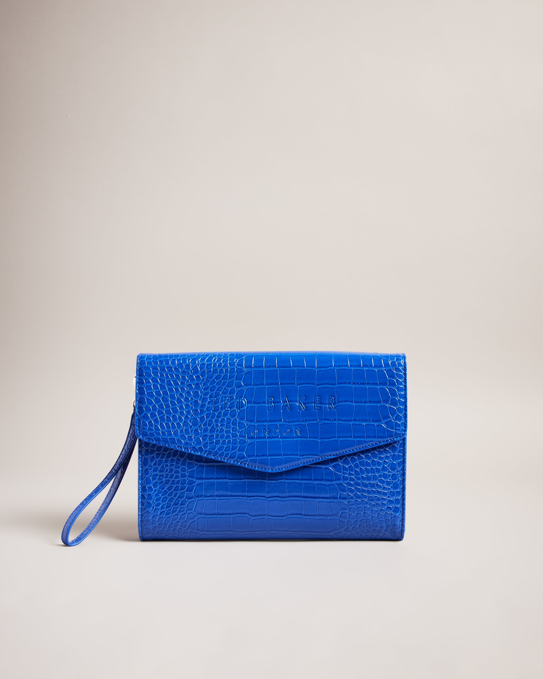 Women's Crocey-Croc Effect Envelope Pouch Brt-Blue