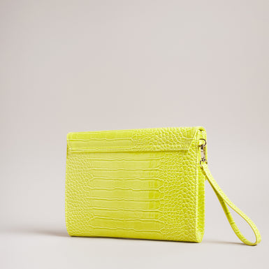 Women's Crocey-Croc Effect Envelope Pouch Lime