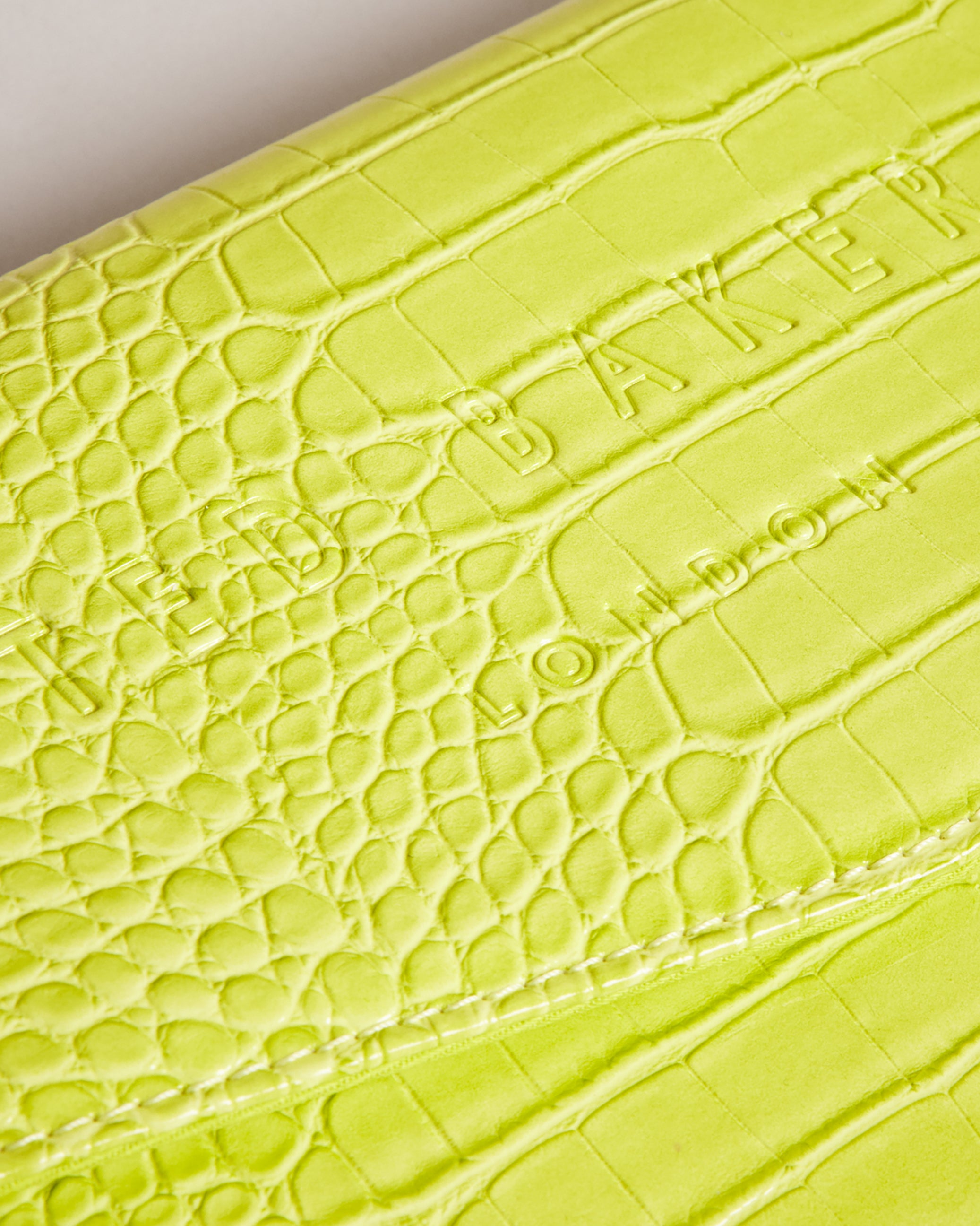 Women's Crocey-Croc Effect Envelope Pouch Lime