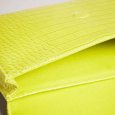 Women's Crocey-Croc Effect Envelope Pouch Lime
