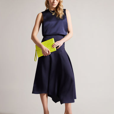 Women's Crocey-Croc Effect Envelope Pouch Lime