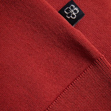 Men's Daldin-Ss Rayon Zip Polo Dk-Orange