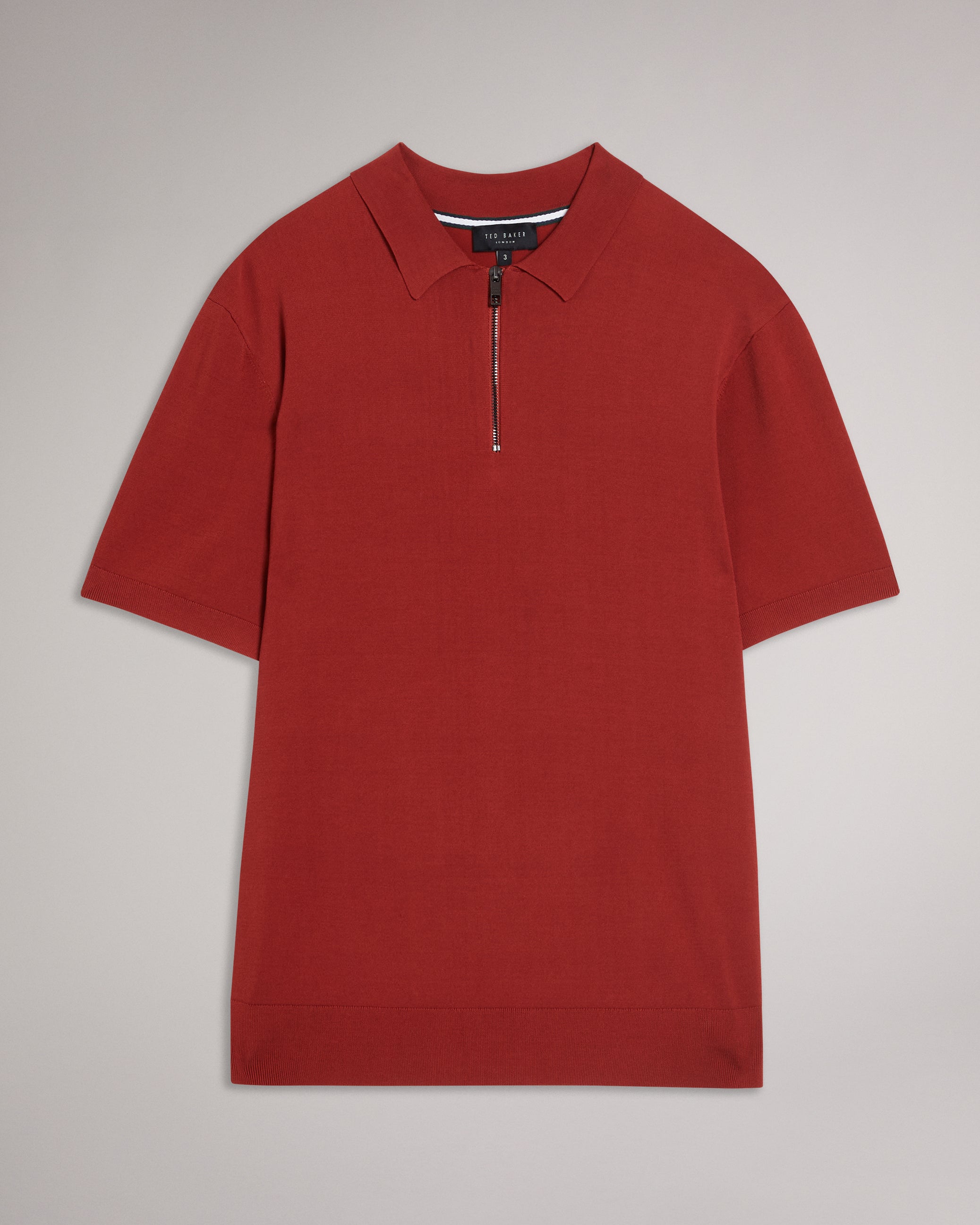 Men's Daldin-Ss Rayon Zip Polo Dk-Orange