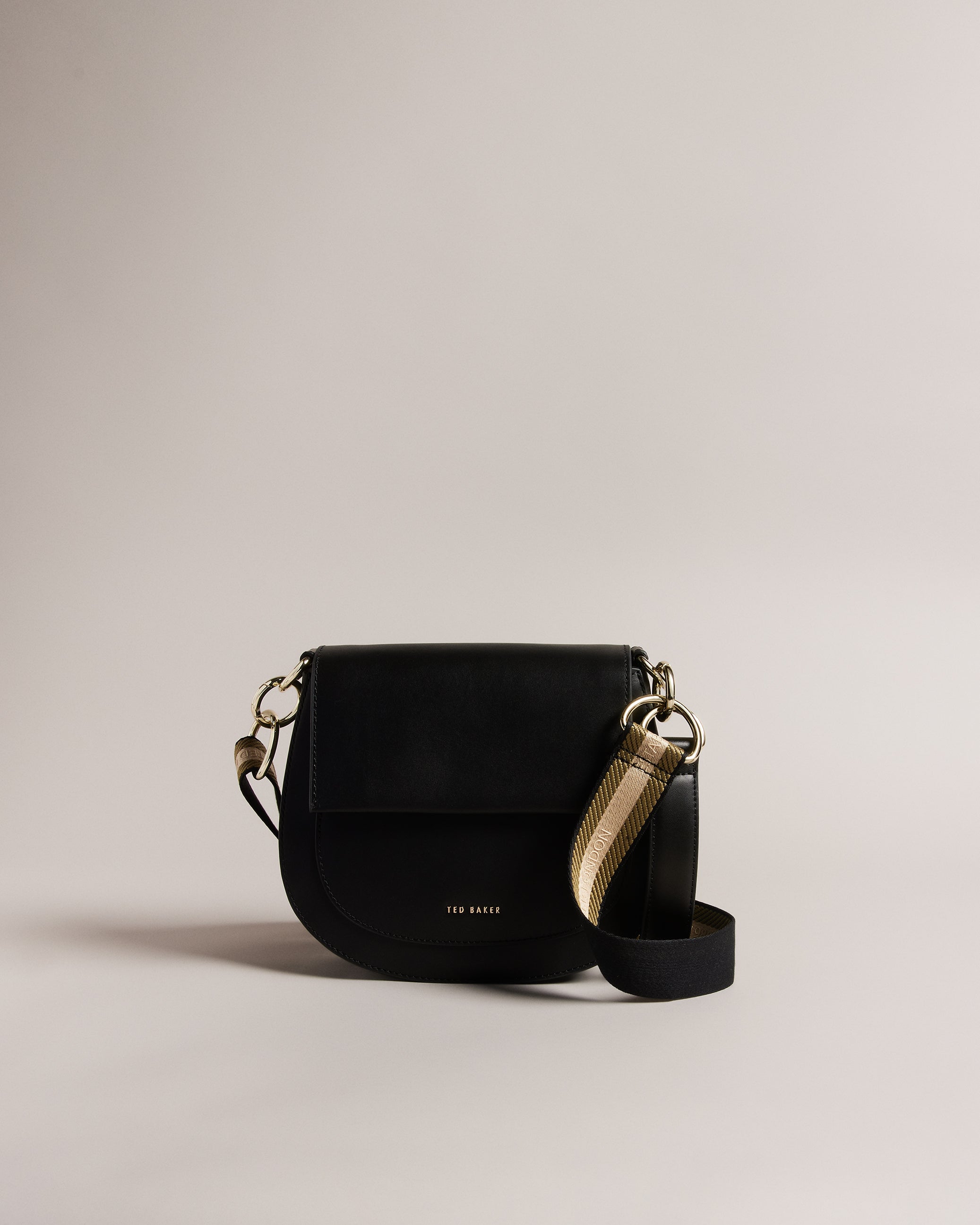 Women's Darcell-Branded Webbing Satchel Cross Body Jet-Black