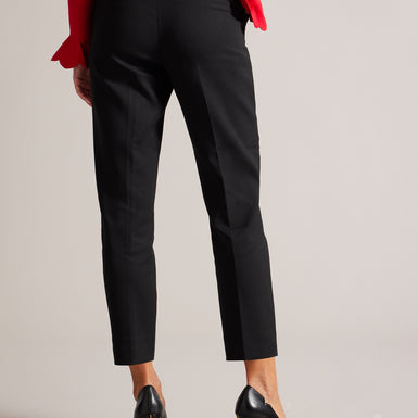 Women's DEVANA- Flat Front Tapered Leg Pants Black