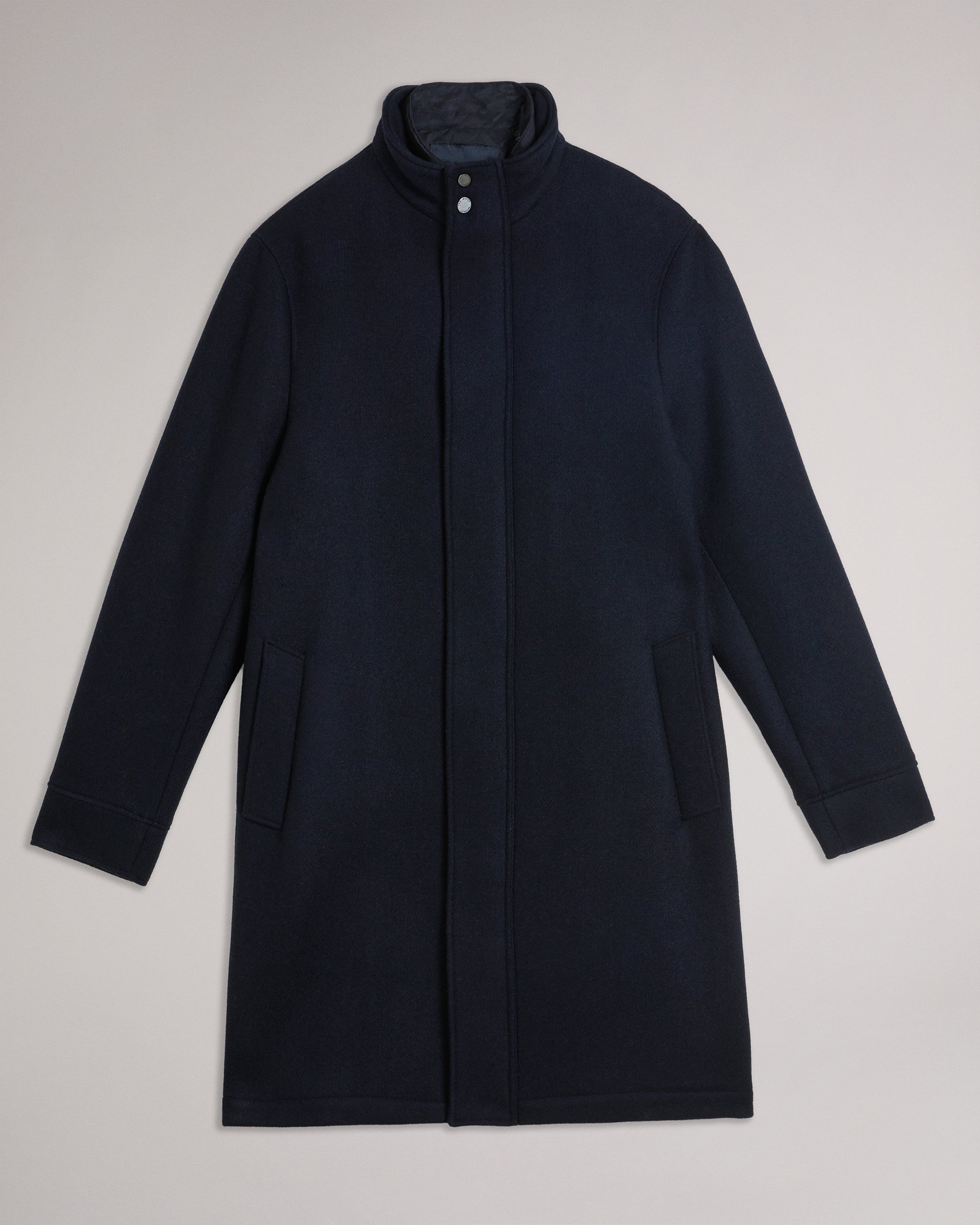 Men's Ederson-Wool Blend Funnel Neck Coat Navy