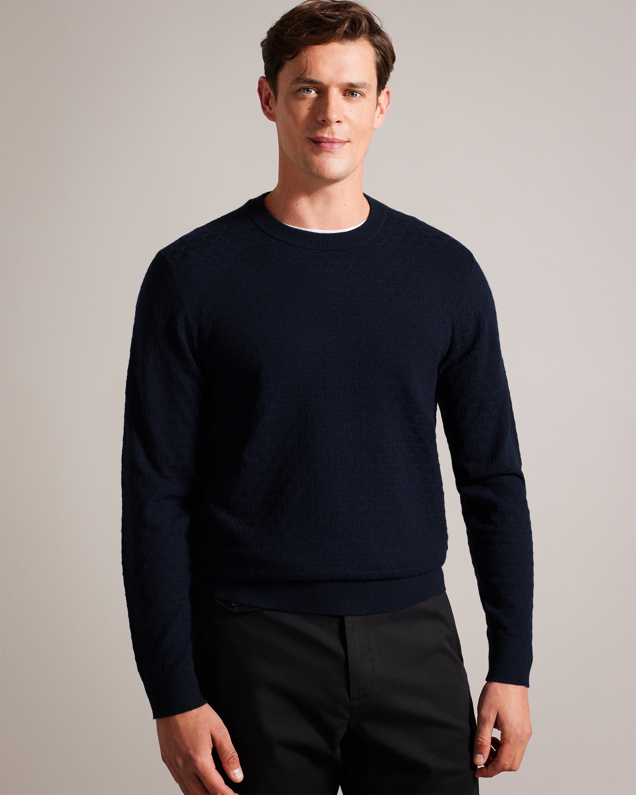 Men's Loung-Ls T Stitch Crew Neck Navy