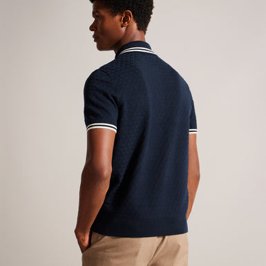 Men's Mahani-Ss Regular T Stitched Half-Zip Polo Navy