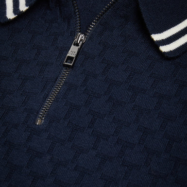Men's Mahani-Ss Regular T Stitched Half-Zip Polo Navy