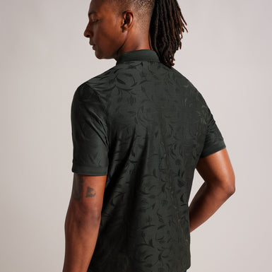 Men's Polenn-Ss Regular Textured Half-Zip Polo Dk-Green