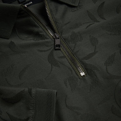 Men's Polenn-Ss Regular Textured Half-Zip Polo Dk-Green