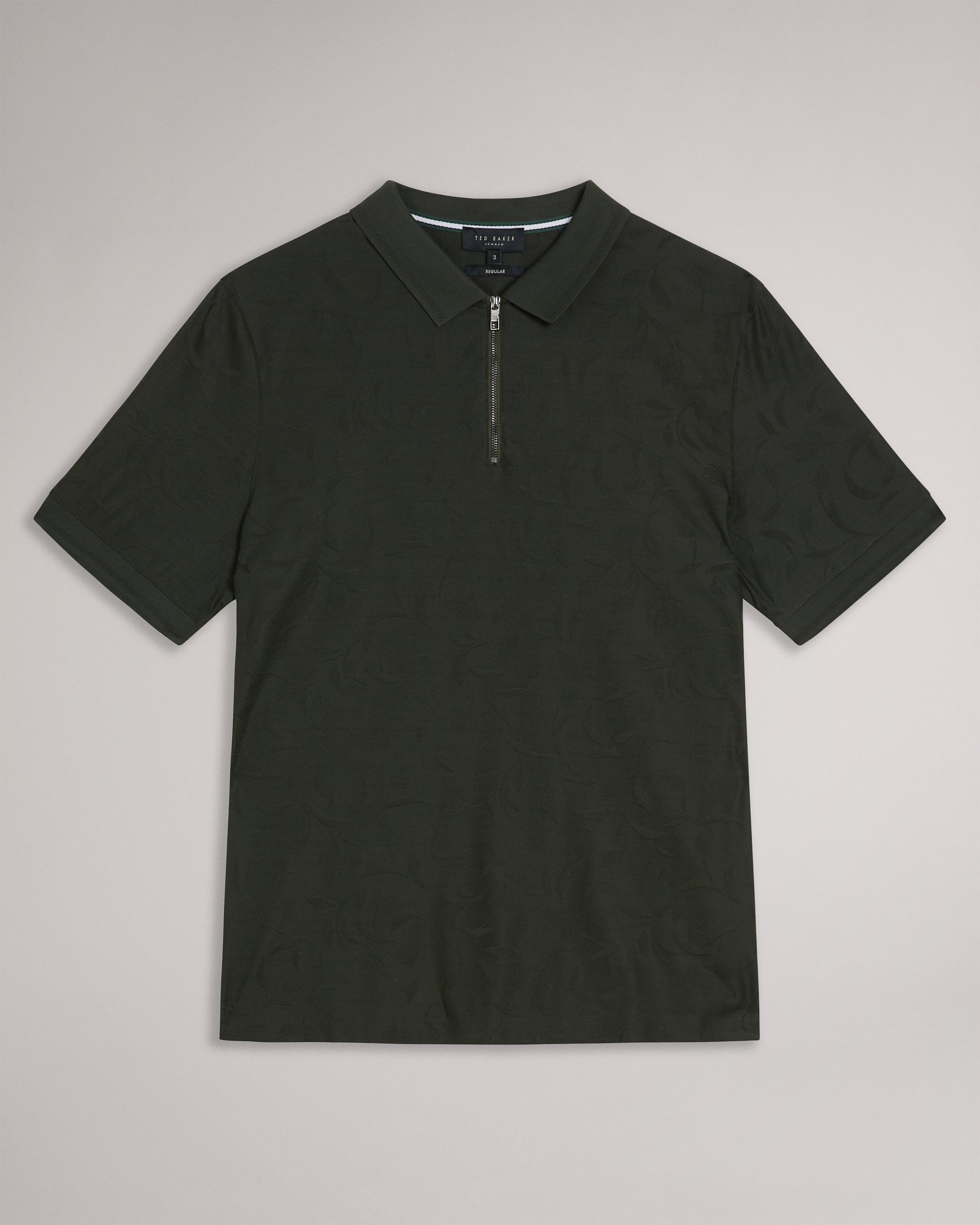 Men's Polenn-Ss Regular Textured Half-Zip Polo Dk-Green