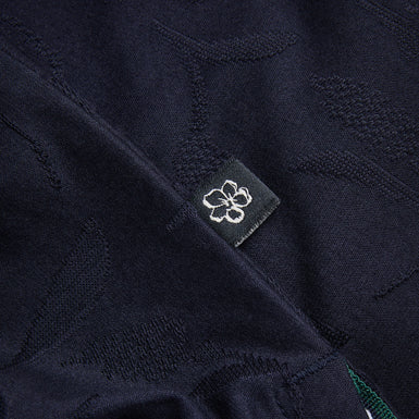 Men's Polenn-Ss Regular Textured Half-Zip Polo Navy