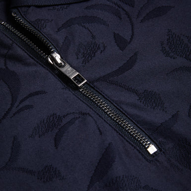 Men's Polenn-Ss Regular Textured Half-Zip Polo Navy