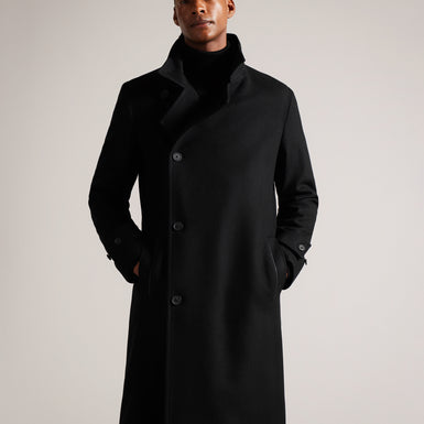 Men's Radford-Wool Blend Wrap Funnel Coat Black
