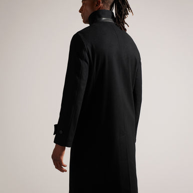 Men's Radford-Wool Blend Wrap Funnel Coat Black