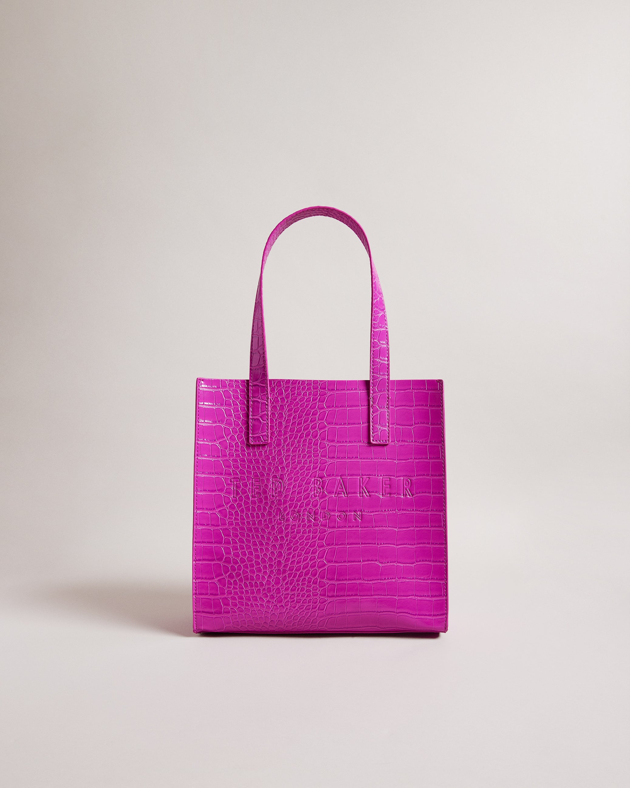 Women's Reptcon-Croc Effect Small Icon Bag Brt-Pink
