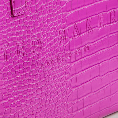 Women's Reptcon-Croc Effect Small Icon Bag Brt-Pink